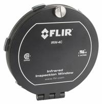 FLIR 4-1/2" Round Infrared Window: Viewing Panes, 2,474°F Optic Max Temp, -40°F Min Op Temp °F, IP69 (MPN IRW-4C). Key specifications — Brand: FLIR.