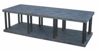 STRUCTURAL PLASTICS Plastic Shelving: 96 in x 36 in, 27 in Overall Ht, 2 Shelves (MPN ST9636B). Key specifications — Resistance Properties: Corrosion-Resistant; Frame Material: Plastic; Shelving Material: High Density Polyethylene; Brand: STRUCTURAL PLASTICS.