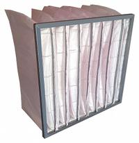 GRAINGER Pocket Air Filter: 24 in x 24 in x 15 in, MERV 13, Pink, Synthetic, 8 Pockets (MPN 2JVD4). Key specifications — Display Sell UOM: EA; Brand: GRAINGER; Media Material: Synthetic; Performance Rating: MERV 13.
