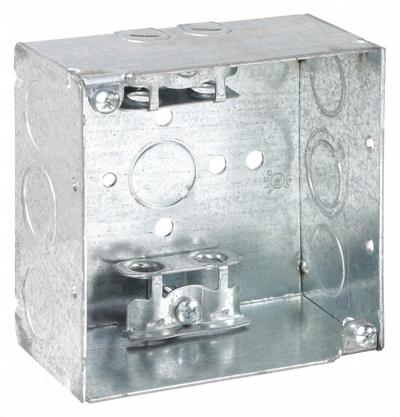 RACO Electrical Box: Steel, Steel - 4" x 4" Square Box Material & Nominal Size - Standard Electrical Boxes