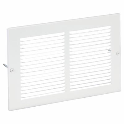 APPROVED VENDOR Return Air Grille: Louvered Grille, White, Powder Coated, Steel, 7 3/4 in H - Surface-Mount Grilles