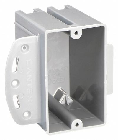 CANTEX Electrical Box: PVC, Nonmetallic Material & Nominal Size, Rectangular, 1 Gangs - Handy Electrical Boxes
