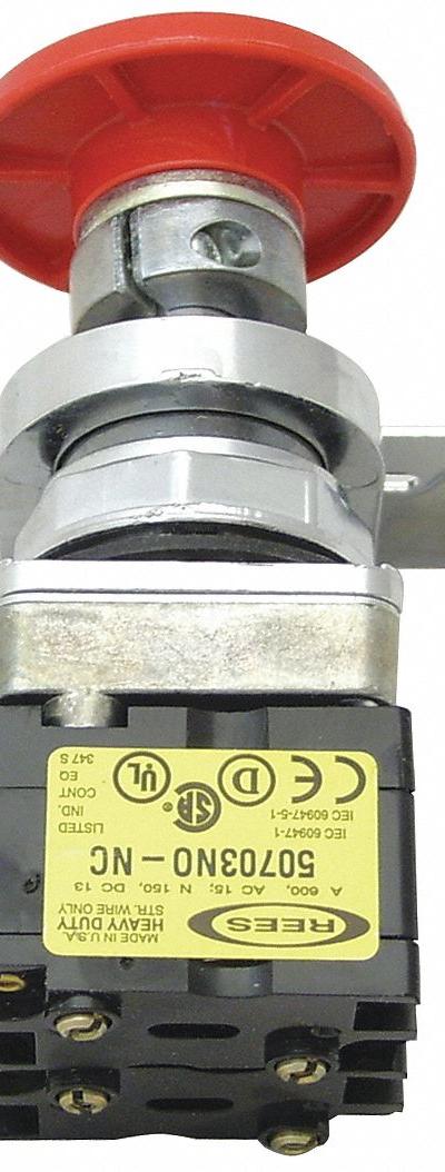 REES Emergency Stop Push Button: Non-Illuminated - Mushroom-Head Push Buttons