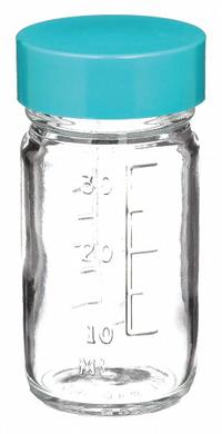 APPROVED VENDOR Mixing/Storage/Sampling Bottle: 30 mL, 33-400, Colorless, Visible Particulate (MPN GLC-01453). Key specifications — Brand: APPROVED VENDOR; Graduated: Yes; Pre-Cleaned: Visible Particulate; Body Color: Colorless; Screw Closure Size: 33-400.