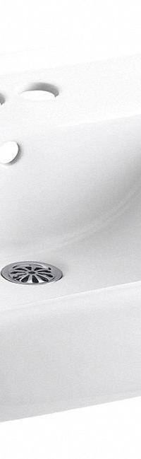 KOHLER Bathroom Sink: Soho®, White, Vitreous China, 20 in Overall Lg, 18 in Overall Wd, Centerset (MPN K-2054-0). Key specifications — Series: Soho®; Includes: Wall Hanger; Color: White; Brand: KOHLER; Sink Type: Bathroom; Material: Vitreous China; Sink Material: Ceramic.