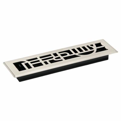 DECOR GRATES Floor Register: Floor, 13 1/2 in H, 3 3/4 in W, Decorative, Brushed, Nickel - Floor Registers