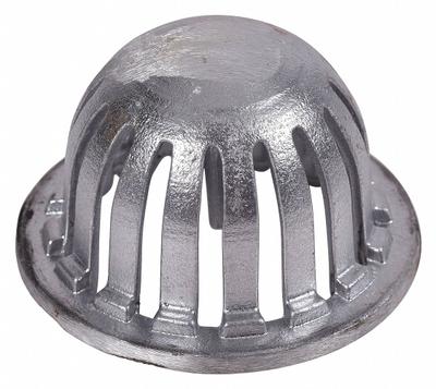 OATEY Dome Strainer: Aluminum, 3 3/8 in Overall Dia, 2 1/4 in Overall Ht, Unfinished - Dome Strainers for Floor Sinks