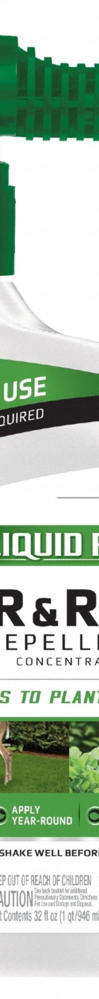 LIQUID FENCE Deer and Rabbit Repellent: Targets Deer/Rabbits, 1,000 sq ft Coverage Area, Liquid Form (MPN HG-75044). Key specifications — Brand: LIQUID FENCE; Targeted Animals: Rabbits; Form: Liquid.