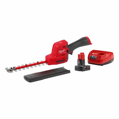 MILWAUKEE Hedge Trimmer Kit: M12 Platform, 1/2 in Cutting Wd, 8 in Blade Lg - Battery-Powered Standard Hedge Trimmers