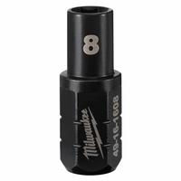 MILWAUKEE Impact Socket: SAE/Metric, 8 mm Socket Size, 6-Point, Short, 1 41/64 in Overall Lg, Socket (MPN 49-16-1608). Key specifications — attr1215501: MILWAUKEE; attr1215515: Black Oxide; attr1215518: 8 mm.