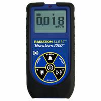 RADIATION ALERT Radiation Survey Meter: CPM/CPS/mR/hr/uSv/hr, NIST, LCD with Backlight (MPN M1000 EC). Key specifications — Measuring Units: CPM; Includes: Mini USB Cable; Operating Ranges: 0 to 7,500 CPS; Brand: RADIATION ALERT; Calibration Certificate Type: NIST.