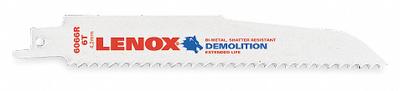 LENOX Reciprocating Saw Blade: 6 Teeth per Inch, 6 in Blade Lg, 0.06 in Blade Thick - Demolition Blades