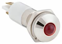 APPROVED VENDOR Raised Panel Light: 10 mm Panel Mounting Hole Dia, LED, Red, Raised Head, M10 (MPN 24M075). Key specifications — Brand: APPROVED VENDOR; Electrical Connection: 0.11 Male Quick Disconnect.