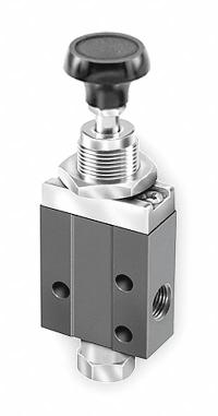 PARKER Manual Air Control Valve: DirectAir 2, Three-Way / Two-Position, Button, 1/8 in Female NPT (MPN 404411000). Key specifications — attr1084737: Aluminum; attr1084764: Manual Air Control Valve; attr1084778: Poppet; attr1084767: DirectAir 2; attr1084731: 404411000; attr1084739: PARKER; attr1084765: Spring Return; attr1084768: DirectAir 2.