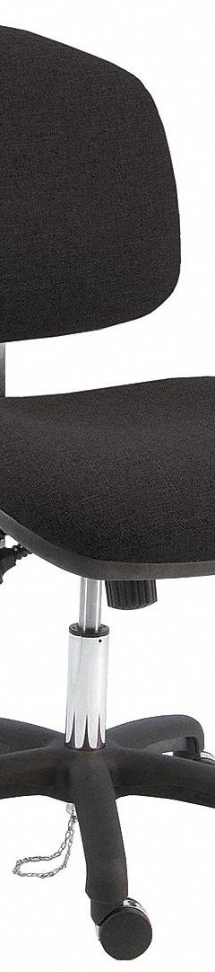 Ergonomic Chair: Fabric, Armless, Ht Range 17 in to 22 in, 21 1/2 in Seat Wd, 19 in Seat Dp, Black (MPN WNS-DFB-TLC-WW-BLACK). Key specifications — Foot Support: No; Back Tilt Backward: 80°; Back Tilt Forward: 105°; Base Material: Nylon; Brand: BENCHPRO; Product Type: Ergonomic Chair; ESD-Safe: Not ESD Safe; Seat Tilt Backward: 10°.