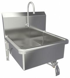 SANI-LAV Hand Sink: 1 Stations, 9 in Bowl Dp, 20 in Bowl Lg, 17 in Bowl Wd, Faucet Included, 16 ga (MPN 5041-0.5). Key specifications — Includes Side Splash: Side Splash Not Included; Series: Stainless Steel Hand Wash Sink; Brand: SANI-LAV.