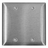 LEVITON Wall Plate: Blank, 2 Gang, Std Size (MPN SL23). Key specifications — Brand: LEVITON; Material: Stainless Steel.