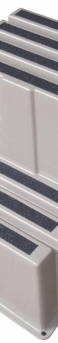 APPROVED VENDOR Step Stool: 2 Steps, 1.6 ft Overall Ht, 500 lb Load Cap, Plastic, 1.6 ft Standing Ht (MPN 44ZJ56). Key specifications — Brand: APPROVED VENDOR; Color: Gray; Includes: Replacement Foot Pads.