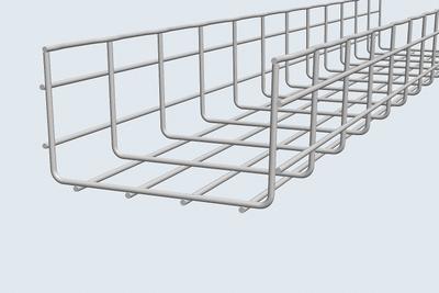 CABLOFIL Wire Mesh Cable Tray: 24 in Wd, 4 1/4 in Ht, 10 ft Lg, 129 lb, Steel - Straight Section Wire Mesh Trays