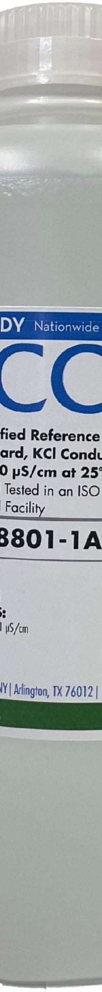 VERISPEC Conductivity Calibration Solution: Lab, 500 mL Volume, Liquid, 250 uS/cm, Plastic, Std, 1 (MPN RV588730-500A). Key specifications — Brand: VERISPEC; CAS Number: 7732-18-5; Chemical Family Type: Standard; Chemical Grade: Lab; Concentration: 250 uS/cm; Container Material: Plastic; Container Type: Bottle; Form: Liquid.