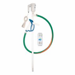 FINISH THOMPSON Electric Drum Pump: Pump with Hose & Nozzle, 1/3 hp HP, 115 V AC, 17 gpm, PVDF, PVDF (MPN EFV-40 & S1 Kit). Key specifications — Brand: FINISH THOMPSON; Suction Tube Material: PVDF.