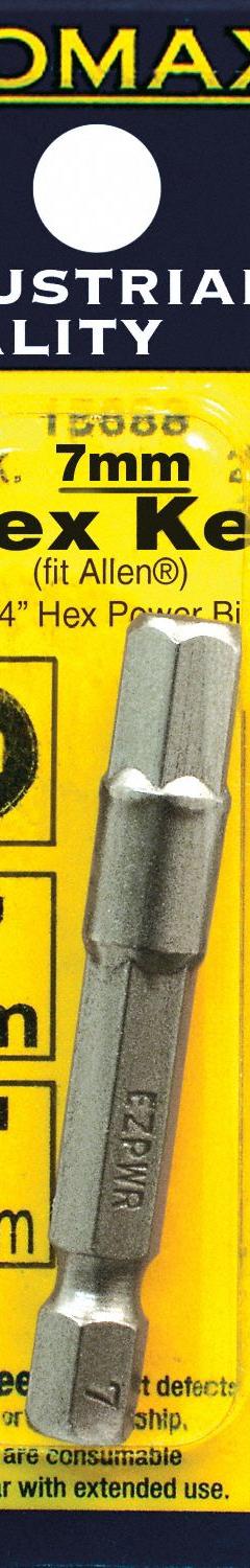 EAZYPOWER Driver Bit: Insert Bit, Metric, Ball-End Hex Head, 3 mm Bit Industry Size, Std, Hex, Power (MPN 88021/B). Key specifications — attr1119808: 3 mm; attr1119811: S2 Steel; attr1119815: Hex; attr1119817: Standard; attr1119818: EAZYPOWER; attr1119810: Impact Rated.