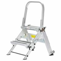 XTEND + CLIMB Step Stool: 2 Steps, 2.8 ft Overall Ht, 375 lb Load Cap, Aluminum, 18 in Standing Ht (MPN WT-2). Key specifications — Brand: XTEND + CLIMB; Color: Silver; Includes: Foldable Handrails.