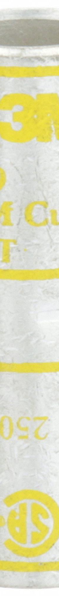 3M Open Barrel Splices: 250 kcmil Wire Size, Yellow Code, 2.25 in, Copper Barrel (MPN 10009). Key specifications — Die Code: U29RT; Brand: 3M; Color Code: Yellow.