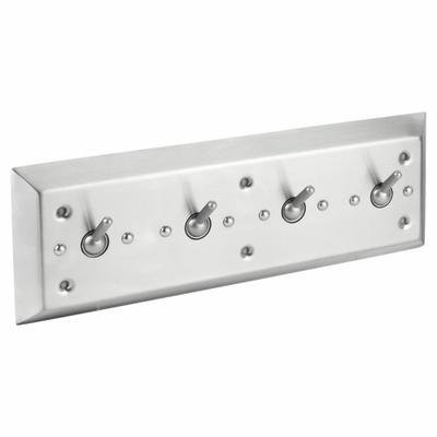 ACORN Bathroom Security Hook: 4 Hooks, Stainless Steel, Satin, 40 lb Release Point - Institutional Bathroom Hooks