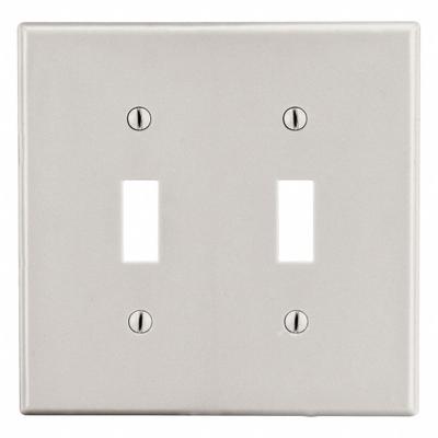 HUBBELL Wall Plate: Toggle, 2 Gang, Almond - General Purpose Wall Plates