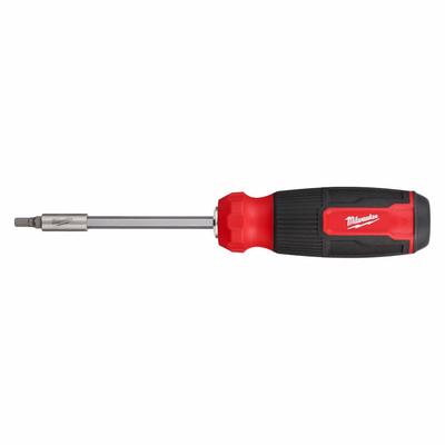 MILWAUKEE Multi-Bit Screwdriver: Hex Tip, 1/4 in/2.5 mm/2 mm/3 mm/4 mm/5 mm Tip Size - General Purpose Multi-Bit Screwdrivers