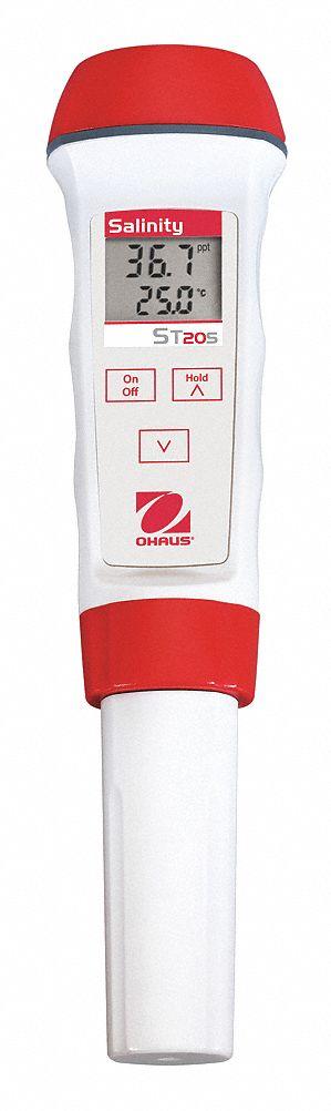 OHAUS Salinity Meter: 0 ppt – 80 ppt, ±1.5% FS Salinity Accuracy, 10°C – 40°C - Pocket Salinity Meters