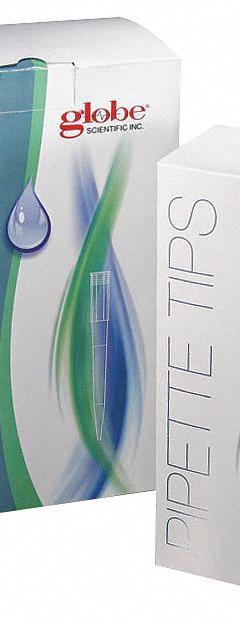 GLOBE SCIENTIFIC Pipette Tip: Sterile, 20 ul Capacity, Bulk Bag, No Filter, Polypropylene, 960 (MPN 150040RS). Key specifications — Autoclavable: Autoclavable; Brand: GLOBE SCIENTIFIC; Color: Clear; Disposability: Single-Use; Material: Polypropylene; Sterility: Sterile; For Pipette Type: Universal; Includes Filter: No Filter.