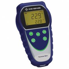 DIGI-SENSE Single-Input Thermistor Thermometer: -40°F to 302°F, 1 Channels (MPN 9142805). Key specifications — Brand: DIGI-SENSE; Accuracy: ±0.9 °F (±0.5°C) : From 257.0 to 302.0 °F (125.0 to 150.0 °C); Testing Functions: Min/Max Temperature.