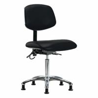 ESD Task Chair: Vinyl, Armless, Ht Range 21 1/2 in to 29 in, 18 1/2 in Seat Wd, 17 in Seat Dp, Black (MPN BR-ESD-VMBCH-CR-T0-A0-NF-EG-ESDBLK). Key specifications — Foot Support: No; Back Tilt Backward: 13.5°; Back Tilt Forward: 10.5°; Base Material: Aluminum; Brand: APPROVED VENDOR; Product Type: ESD Task Chair; ESD-Safe: ESD-Safe.