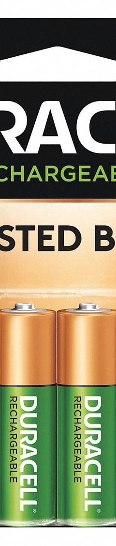 DURACELL Rechargeable Battery: AA Battery Size, Nickel-Metal Hydride, 1.2V DC, 4 PK (MPN DX1500R4). Key specifications — Battery Chemistry: Nickel-Metal Hydride; Voltage - Batteries: 1.2V DC; Brand: DURACELL.