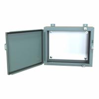 HAMMOND Electrical Enclosure: Steel, 16 in x 20 in x 6 in, NEMA 12/13/3R/4, w/Panel, Solid Cover (MPN 1418N4CR6). Key specifications — Closure Method: Clamps; Brand: HAMMOND; Knockouts: Not Included.