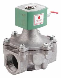 REDHAT Solenoid Valve: 2-Way, Normally Closed, 2 in Pipe Size, 24V DC, High Flow, Aluminum Body (MPN 8215G080-24/DC). Key specifications — Brand: REDHAT; Pipe Size: 2 in; Voltage: 24V DC.