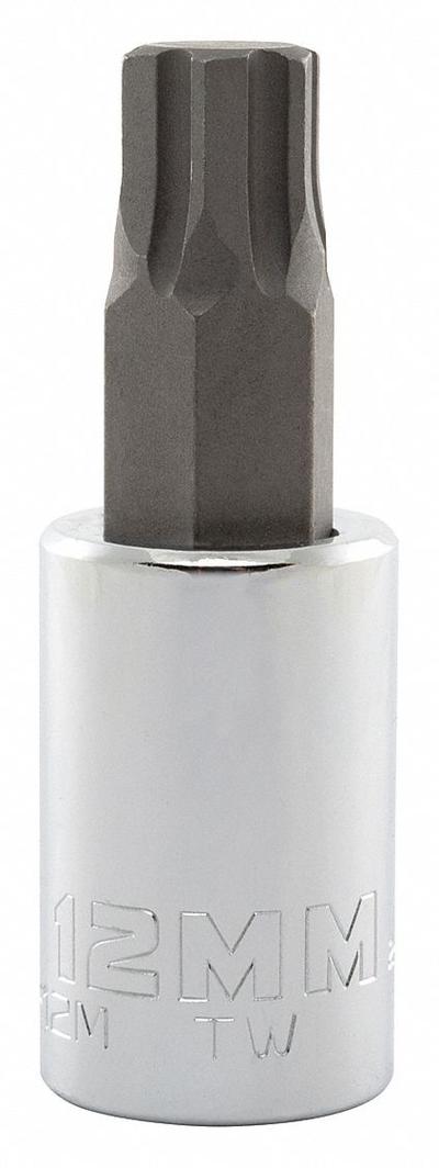PROTO Socket Bit: 1/2 in Drive Size, Hex Tip, 12 mm Tip Size, 2 3/4 in Overall Lg - Hex Bit Sockets