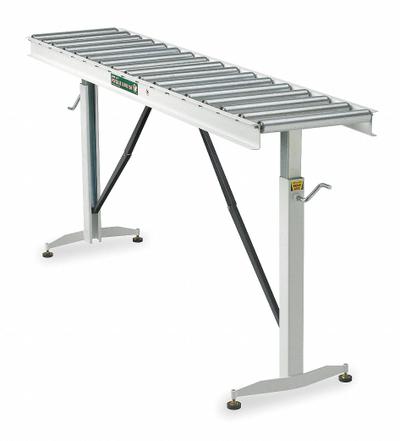 APPROVED VENDOR Material Support Table: 22 in Roller Wd, 15 in Overall Wd, 26 1/2 in Min. Ht - Roller Material Support & Transfer Tables