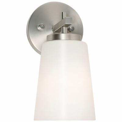 AFX INC. MediumBaseSconce: Satin Nickel, 60 W Fixture Watt, 120V AC, Dimmable, 6 1/4 in Lg - Joanna Wall Sconces