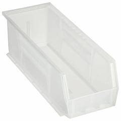 AKRO-MILS Hang and Stack Bin: 5 1/2 in x 14 3/4 in x 5 in, Clear, Label Holder Included, 30234SCLAR. Key specifications — Electrostatic Discharge: Not Electrostatic Discharge Conductive; Brand: AKRO-MILS; % Recycled Content: 0%.