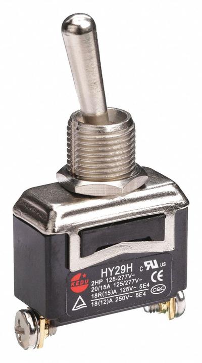 APPROVED VENDOR Toggle Switch: 2 Position, 2 Connections, SPST - Panel-Mount Toggle Switches