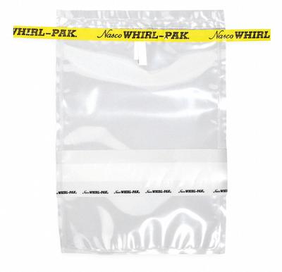 WHIRL-PAK Sampling Bag: Write-On, Sterile, 13 fl oz Capacity - oz, 384 mL Capacity - mL - Write On Sterilized Bags