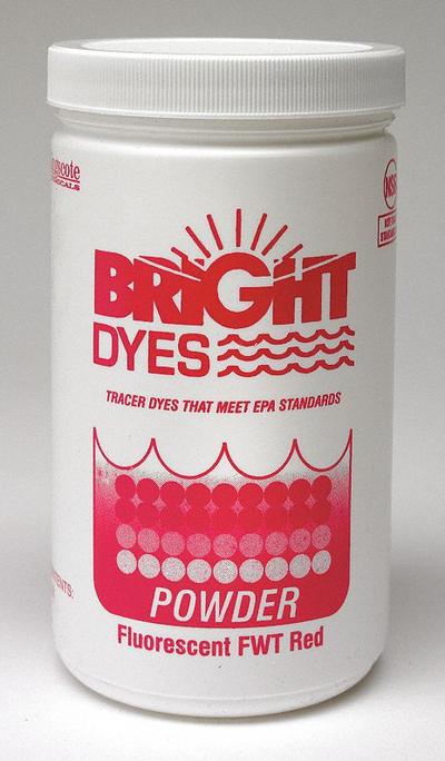 BRIGHT DYES Dye Tracer Powder: Red, Water Tracing Dye, 3 to 6 min - Tracer Dye Powders