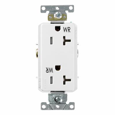 LEVITON Decora Plus Duplex Receptacle Outlet: Duplex, 5-20, White, 125V AC, 20 A - General Purpose Receptacles