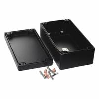 HAMMOND Enclosure: Die-Cast Aluminum, 8 in x 4 in x 3 in, NEMA 12/13/4/4X/6/6P, Screw On (MPN 1590Z150BK). Key specifications — Brand: HAMMOND; Closure Method: Screws; Knockouts: Not Included.
