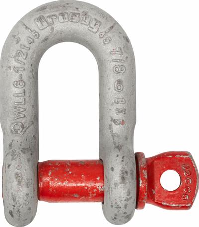CROSBY D-Shackle: Chain Shackle, 3,500 lb Working Load Limit, 2 7/8 in Wd Between Eyes - Chain Shackles for Lifting