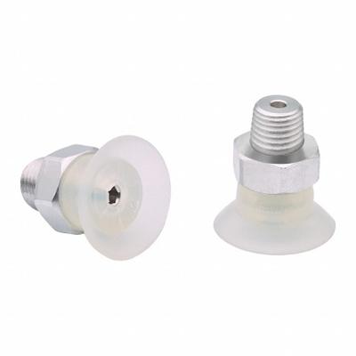 SCHMALZ Vacuum Pad Assembly: Flat, 1/8 in NPT Vacuum Port, 2.6 mm Pad Dia, Clear - Flat Type Food-Safe Fast-Handling Vacuum Pad Assemblies