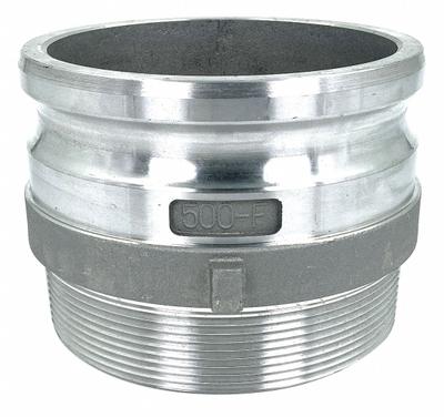 APPROVED VENDOR Cam and Groove Adapter: 5 in Coupling Size, 5 in Hose Fitting Size, 5"-8 Thread Size - Type F Aluminum Cam & Groove Fittings